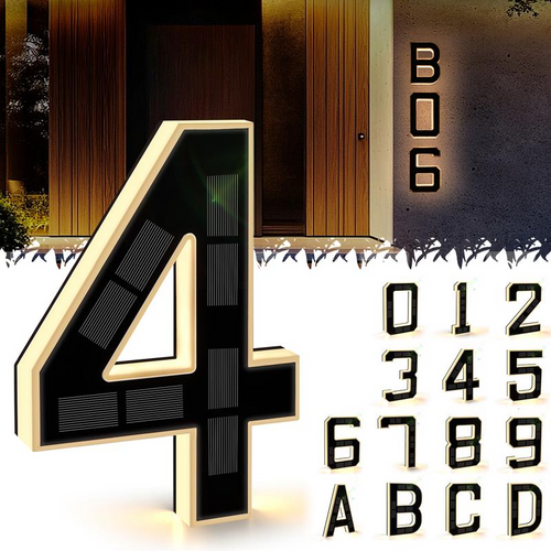 Solar-Illuminated Address Display